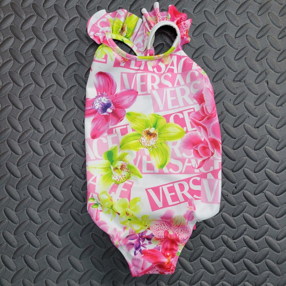 Versace Baby Girls Floral Swimsuit Size 12 to 18 Months Authentic